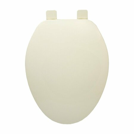 COMFORT SEATS Builder Grade Plastic Toilet Seat, Biscuit, Elongated Closed Front with Cover C101102